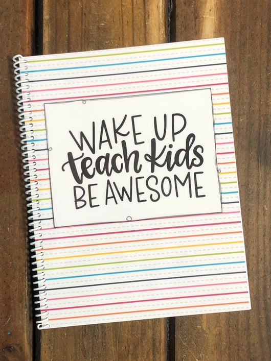 Wake Up Rainbow Dotted Lines Side Spiral Notebook