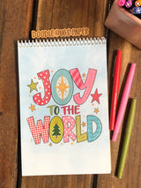 Colorful Joy to the World Christmas Notebook