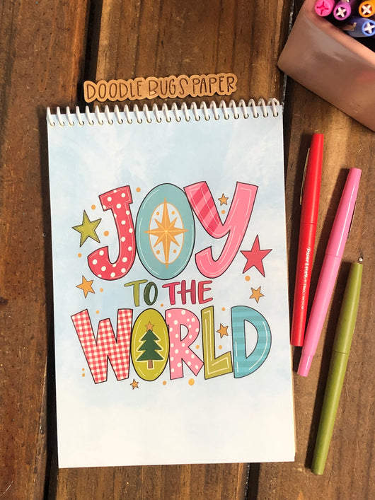 Colorful Joy to the World Christmas Notebook