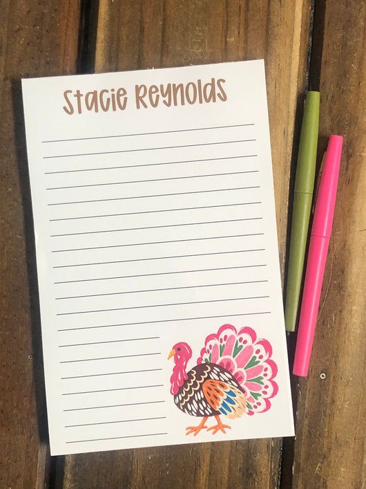 Colorful Turkey Personalized Notepad