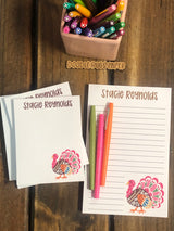 Colorful Turkey Personalized Notepad