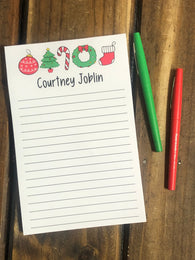 Christmas Icons Personalized Notepad