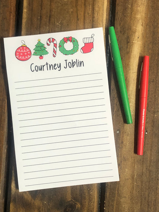Christmas Icons Personalized Notepad