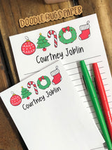 Christmas Icons Personalized Notepad