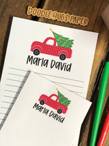 Truck with Tree Personalized Notepad