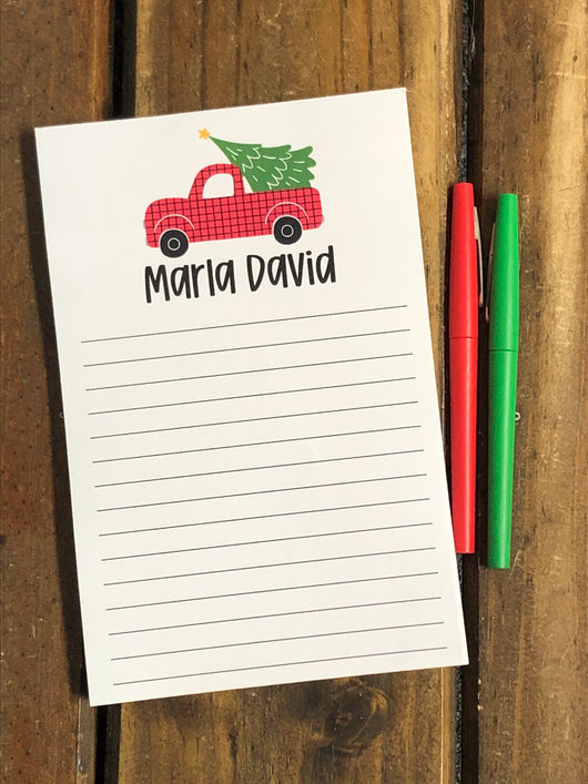 Truck with Tree Personalized Notepad