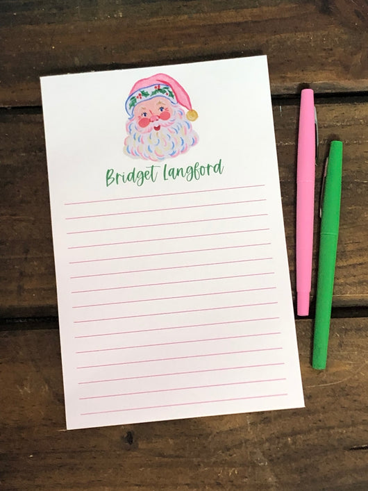 Rosy Cheeks Santa Personalized Notepad