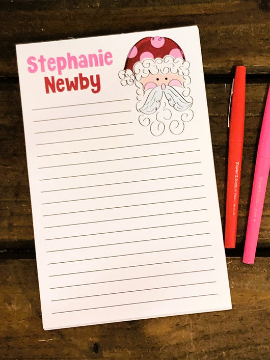 Whimsy Santa Personalized Notepad