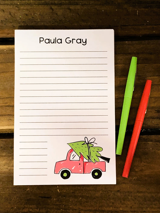 Little Red Truck Personalized Notepad