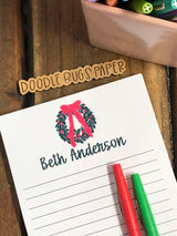 Christmas Wreath Personalized Notepad
