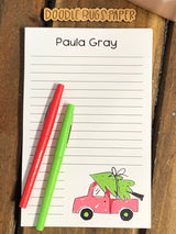 Little Red Truck Personalized Notepad
