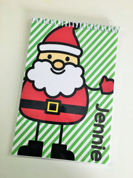 Stick Santa Personalized Top Spiral Notebook
