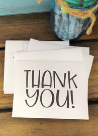 Simple Black Thank You Notes