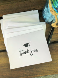 Simple Graduation Cap Thank You Notes
