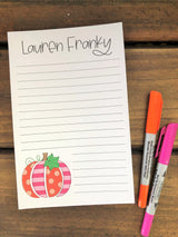 Patchwork Pumpkin Personalized Notepad