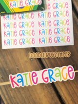 Diecut Name Labels