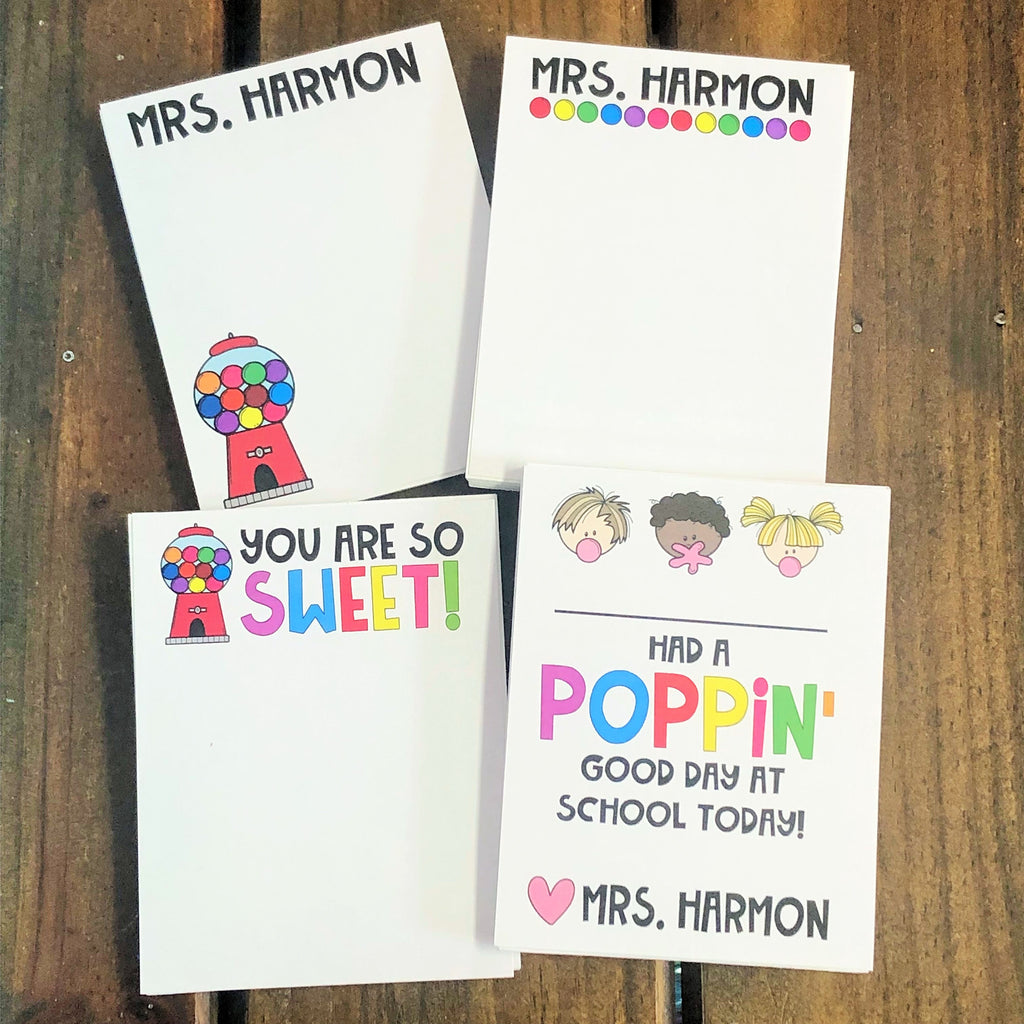 Bubble Gum Teacher Small Notepad Set – DoodleBugsPaper