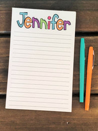 Bright Sketched Name Personalized Notepad