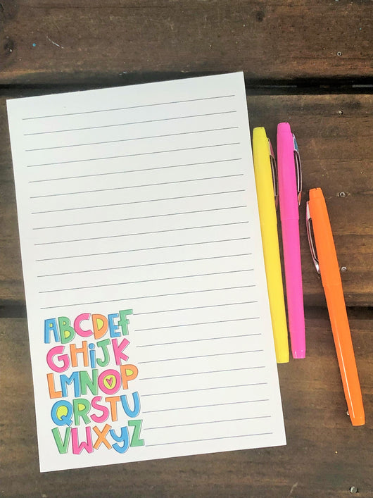 Alphabet Large Size Notepad – DoodleBugsPaper