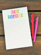 Girly Rainbow Name Personalized Notepad