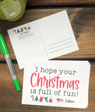 Christmas Fun Teacher Postcards