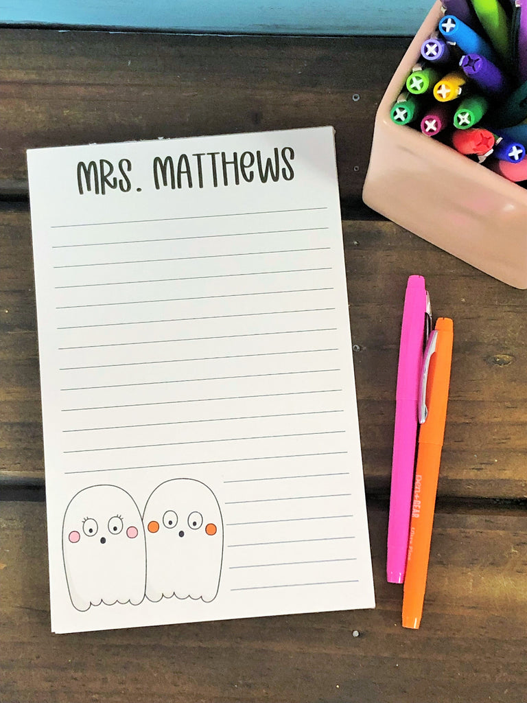 Ghosts Halloween Personalized Notepad – DoodleBugsPaper
