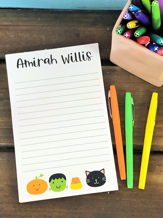Halloween Heads Personalized Notepad