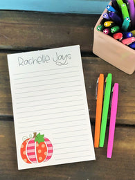 Patchwork Pumpkin Personalized Notepad