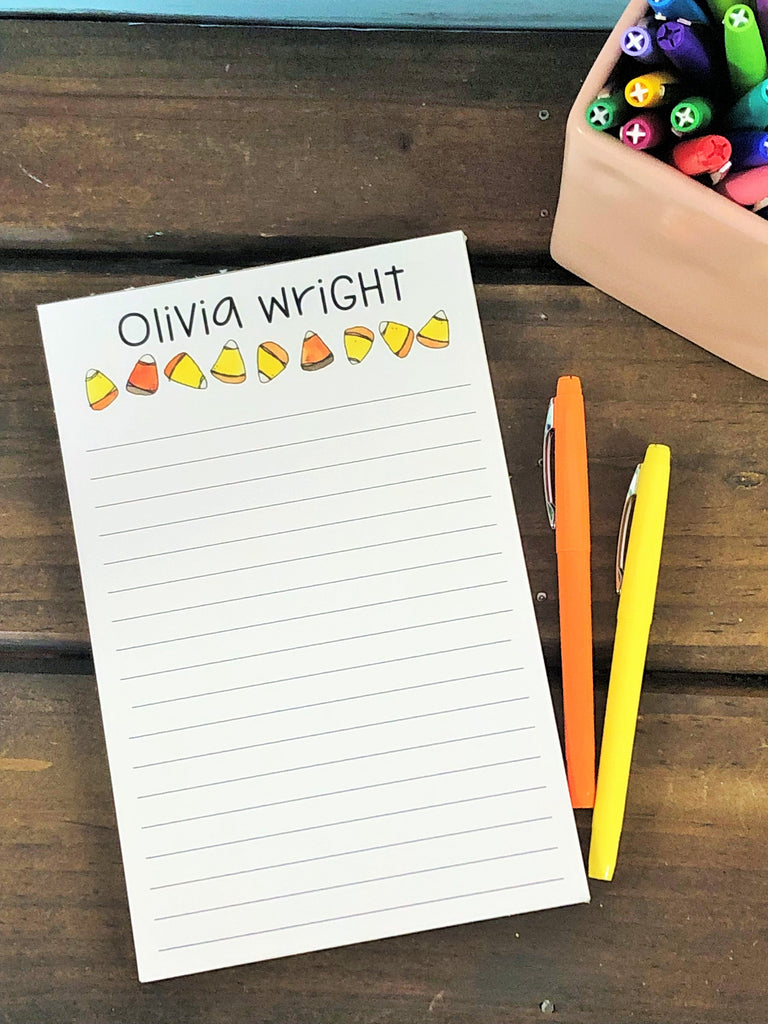 Corn Notepad Candy Corn Personalized Notepad – DoodleBugsPaper