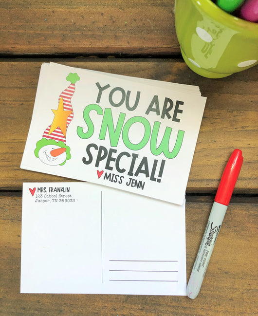 Snow Special Teacher Postcards