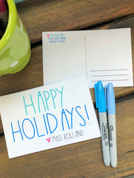Happy Holidays Simple Teacher Postcards