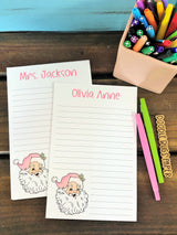 Pink Retro Santa Personalized Notepad