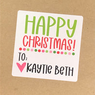 Happy Christmas with Dots Christmas Stickers