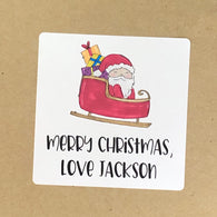 Santa on His Way Christmas Stickers