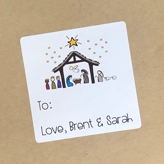 Nativity Scene Christmas Stickers