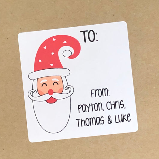 Swirly Santa Christmas Stickers