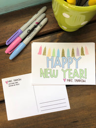 Happy New Year Tassel Postcards