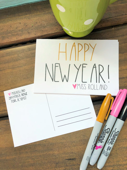 Simple Happy New Year Postcards