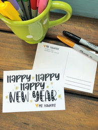Happy Happy Happy New Year Postcards