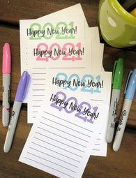 Happy New Year Flat Note Cards