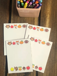 4 Fall Friends Small Notepads