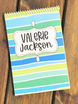 Wave Blue Top Spiral Notebook