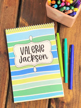 Wave Blue Top Spiral Notebook