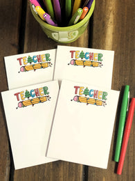 4 Christmas Teacher Small Notepads
