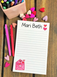Love Letters Valentine Personalized Notepad