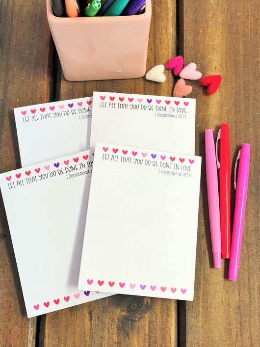 Heart Line Set of 4 Small Notepads