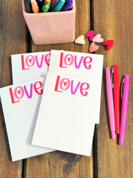 Love Set of 4 Small Notepads