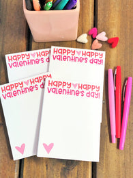 Happy ♥ Happy Valentine's Day Set of 4 Small Notepads