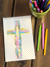 RTS: Watercolor Cross with Gold Dots Spiral Notebook