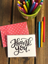 RTS: Thank You Note Cards with Red Polka Dot Envelopes